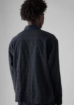 Shirts-TOAST Abstract Embroidered Kantha Shirt Anthracite