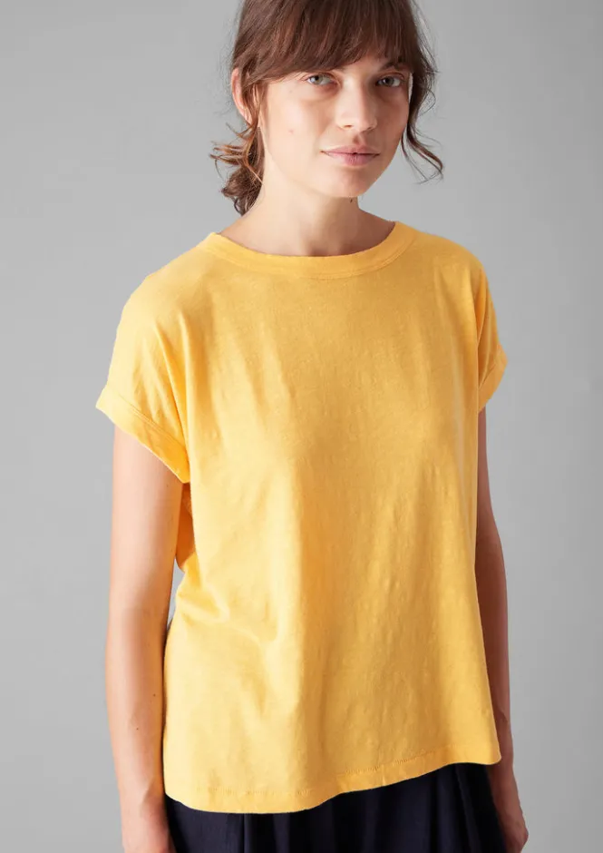 Jersey|Tops & Tees-TOAST Alda Organic Cotton Easy Tee Papaya
