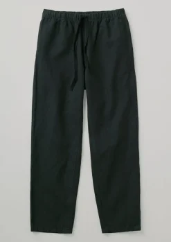 Linen|Trousers-TOAST Alfie Garment Dyed Herringbone Trousers WashedBlack
