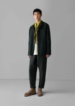 Linen|Trousers-TOAST Alfie Garment Dyed Herringbone Trousers WashedBlack