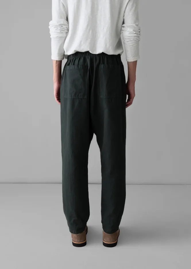 Linen|Trousers-TOAST Alfie Garment Dyed Herringbone Trousers WashedBlack