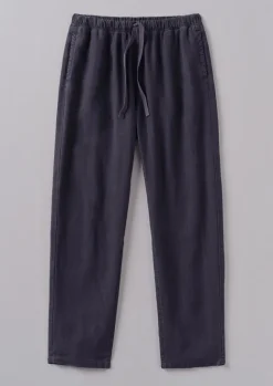Trousers-TOAST Alfie Garment Dyed Linen Trousers Slate
