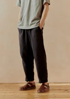 Trousers-TOAST Alfie Garment Dyed Linen Trousers Slate