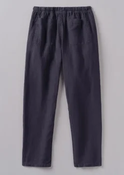 Trousers-TOAST Alfie Garment Dyed Linen Trousers Slate