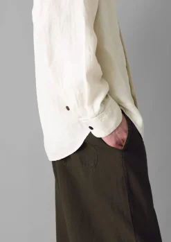 Linen|Trousers-TOAST Alfie Garment Dyed Linen Trousers Olive