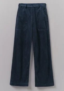 Cord|Workwear-TOAST Annie Organic Cord Full Length Trousers DustyNavy