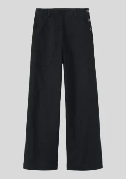 Denim|Workwear-TOAST Annie Organic Denim Side Button Jeans Black