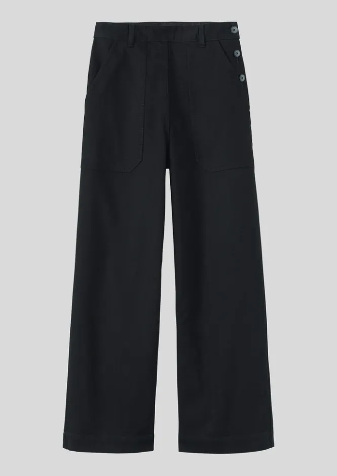 Denim|Workwear-TOAST Annie Organic Denim Side Button Jeans Black