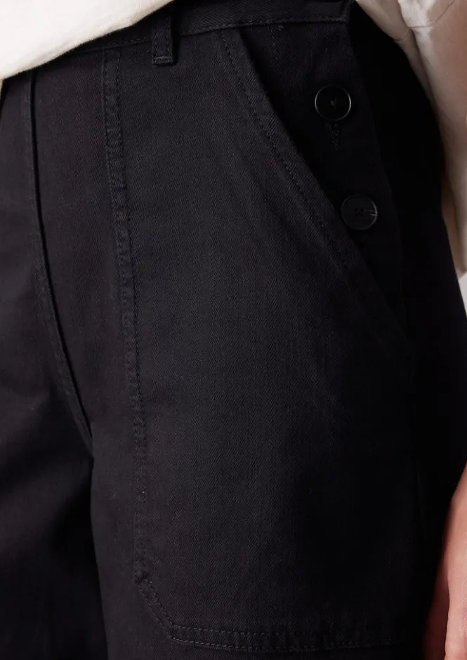 Denim|Workwear-TOAST Annie Organic Denim Side Button Jeans Black