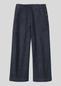Denim|Workwear-TOAST Annie Organic Denim Side Button Jeans Indigo