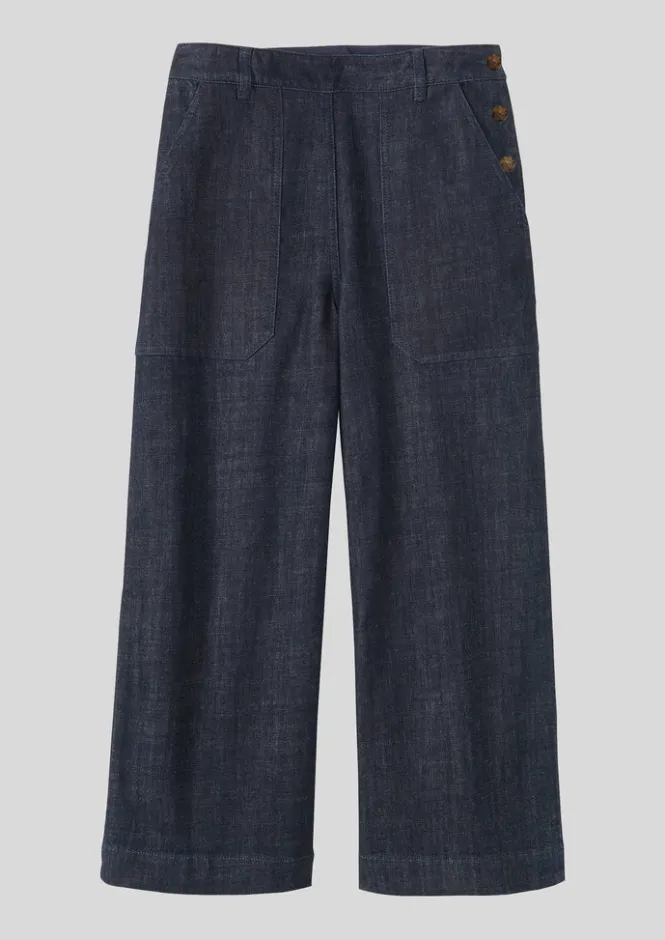 Denim|Workwear-TOAST Annie Organic Denim Side Button Jeans Indigo