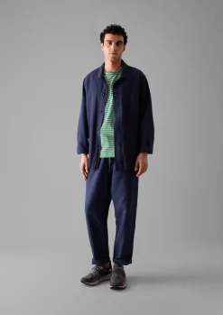 Workwear|Coats & Jackets-TOAST Arlo Garment Dyed Herringbone Jacket DarkIndigo