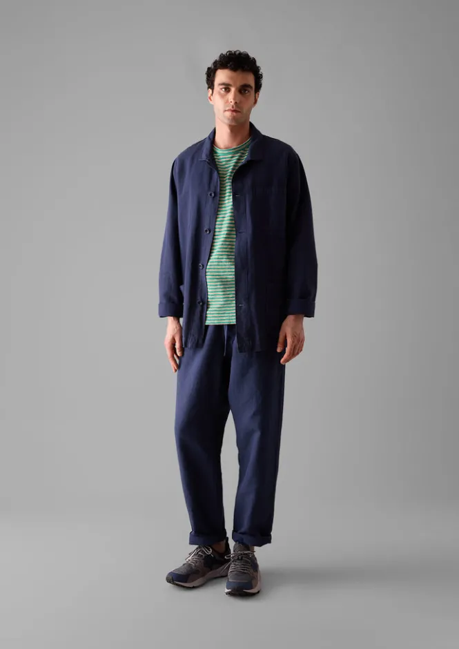 Workwear|Coats & Jackets-TOAST Arlo Garment Dyed Herringbone Jacket DarkIndigo