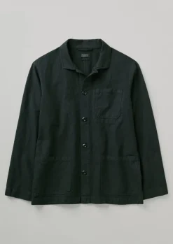 Workwear|Coats & Jackets-TOAST Arlo Garment Dyed Herringbone Jacket WashedBlack