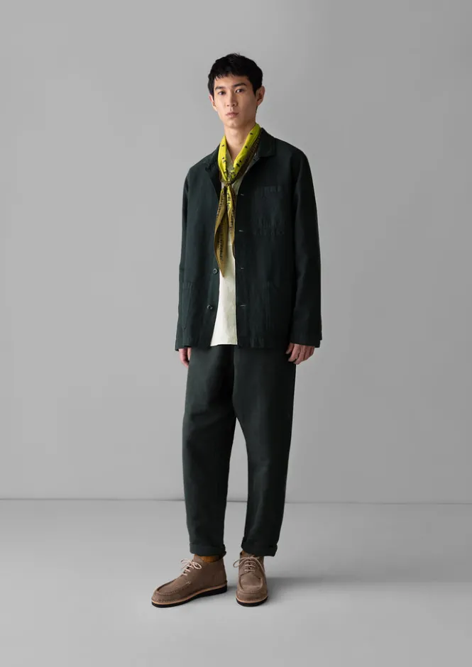 Workwear|Coats & Jackets-TOAST Arlo Garment Dyed Herringbone Jacket WashedBlack