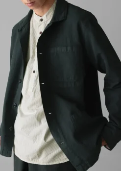 Workwear|Coats & Jackets-TOAST Arlo Garment Dyed Herringbone Jacket WashedBlack