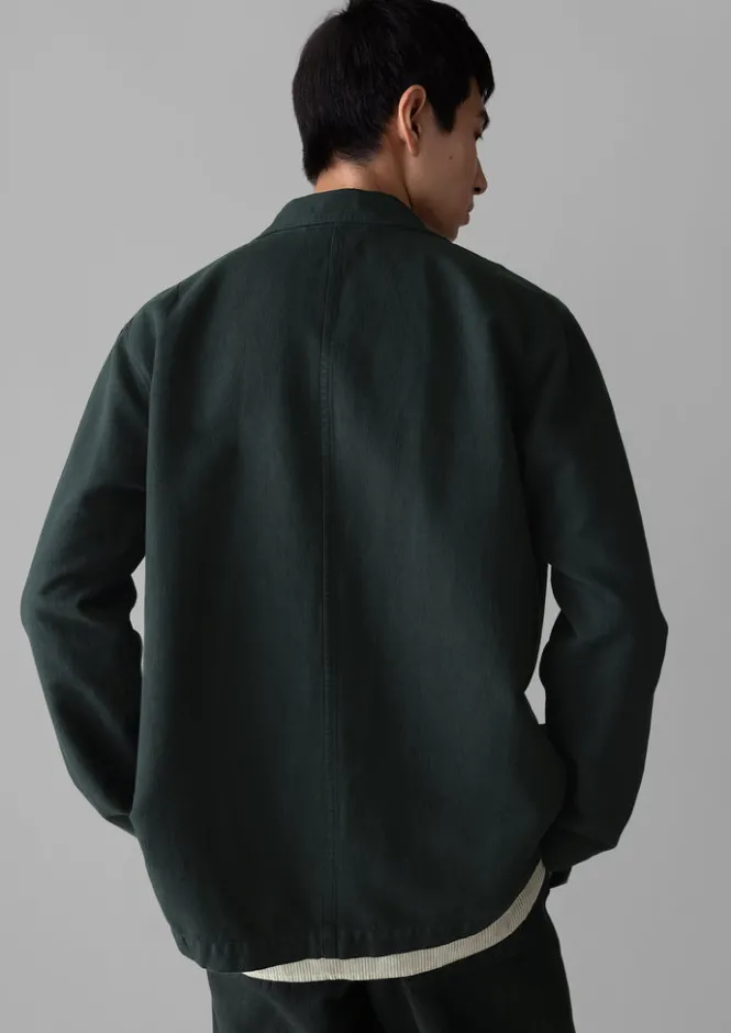 Workwear|Coats & Jackets-TOAST Arlo Garment Dyed Herringbone Jacket WashedBlack