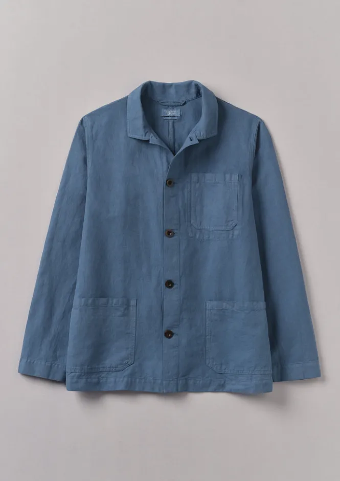 Workwear|Coats & Jackets-TOAST Arlo Garment Dyed Herringbone Jacket SlateBlue