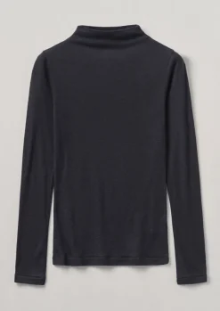 Jersey|Tops & Tees-TOAST Aster Wool Lyocell High Neck Tee Ink