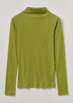 Jersey|Tops & Tees-TOAST Aster Wool Lyocell High Neck Tee Pea