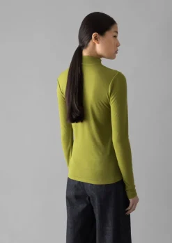 Jersey|Tops & Tees-TOAST Aster Wool Lyocell High Neck Tee Pea