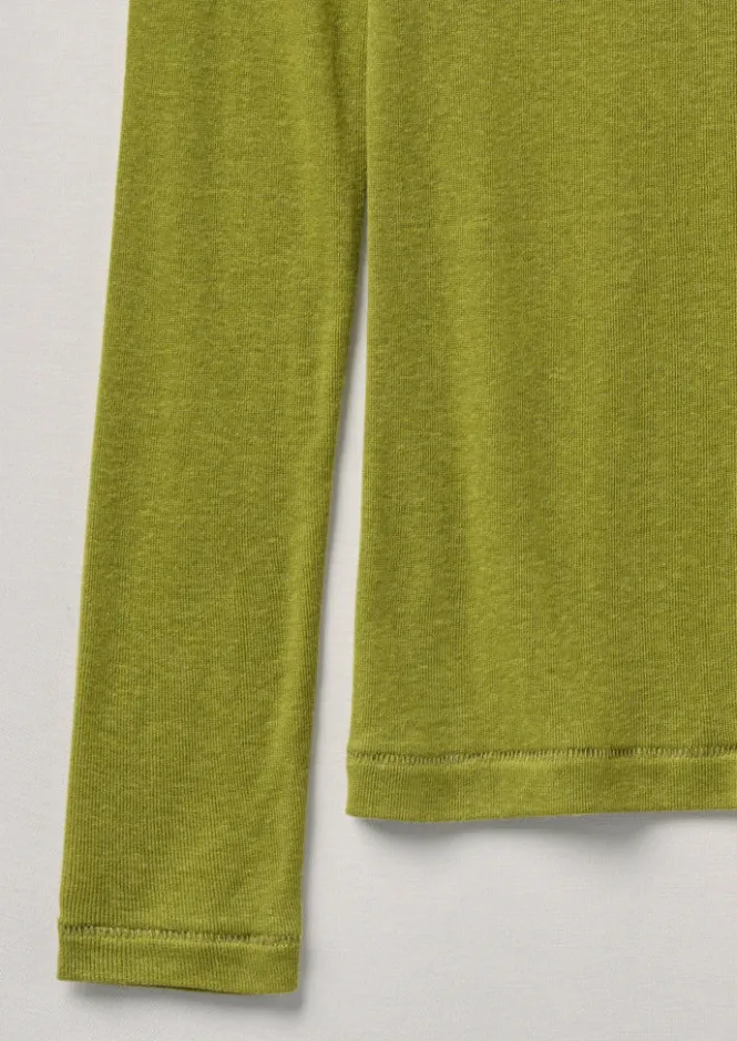 Jersey|Tops & Tees-TOAST Aster Wool Lyocell High Neck Tee Pea