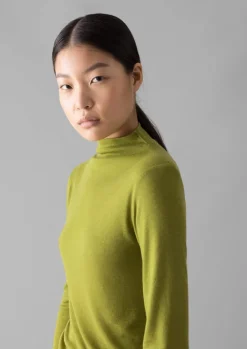 Jersey|Tops & Tees-TOAST Aster Wool Lyocell High Neck Tee Pea