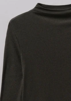 Jersey|Tops & Tees-TOAST Aster Wool Lyocell High Neck Tee BlackCoffee