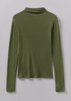 Jersey|Tops & Tees-TOAST Aster Wool Lyocell High Neck Tee Artichoke