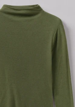 Jersey|Tops & Tees-TOAST Aster Wool Lyocell High Neck Tee Artichoke