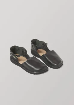 Sandals|Shoes-TOAST Aurora T Strap Leather Shoes Black