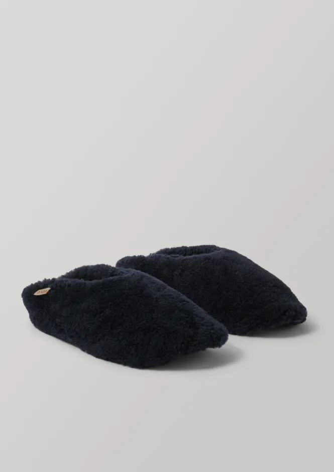 Slippers|Nightwear-TOAST Babbi Sheepskin Slippers Indigo
