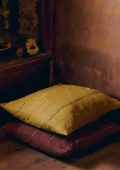 Textiles|Cushions & Covers-TOAST Basri Hand Embroidered Cushion Cover Olive