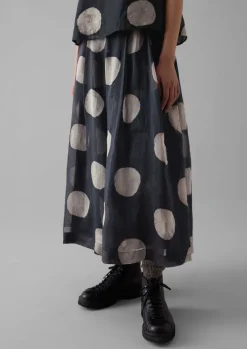 Skirts-TOAST Batik Dot Pleated Skirt Black/Ecru