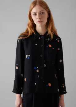 Shirts|Tops & Tees-TOAST Baya Cosmic Dot Print Shirt Black