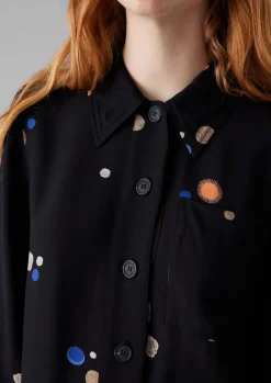 Shirts|Tops & Tees-TOAST Baya Cosmic Dot Print Shirt Black