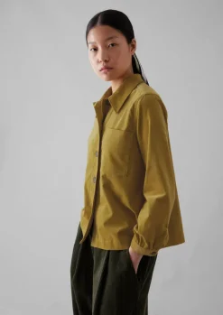 Cord|Workwear-TOAST Baya Patch Pocket Organic Cord Shirt GoldenOlive