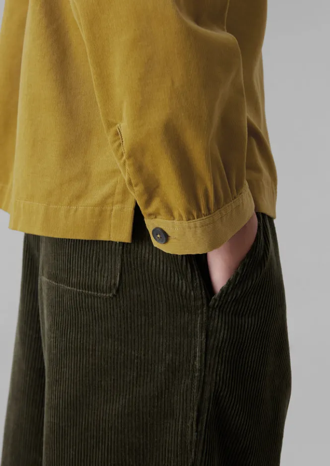 Cord|Workwear-TOAST Baya Patch Pocket Organic Cord Shirt GoldenOlive
