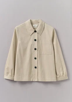 Cord|Workwear-TOAST Baya Patch Pocket Organic Cord Shirt Moonstone