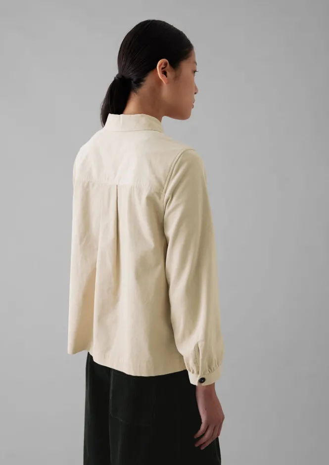 Cord|Workwear-TOAST Baya Patch Pocket Organic Cord Shirt Moonstone