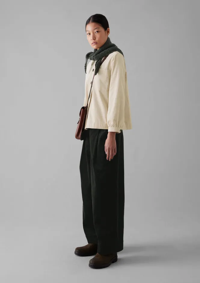 Cord|Workwear-TOAST Baya Patch Pocket Organic Cord Shirt Moonstone