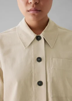 Cord|Workwear-TOAST Baya Patch Pocket Organic Cord Shirt Moonstone