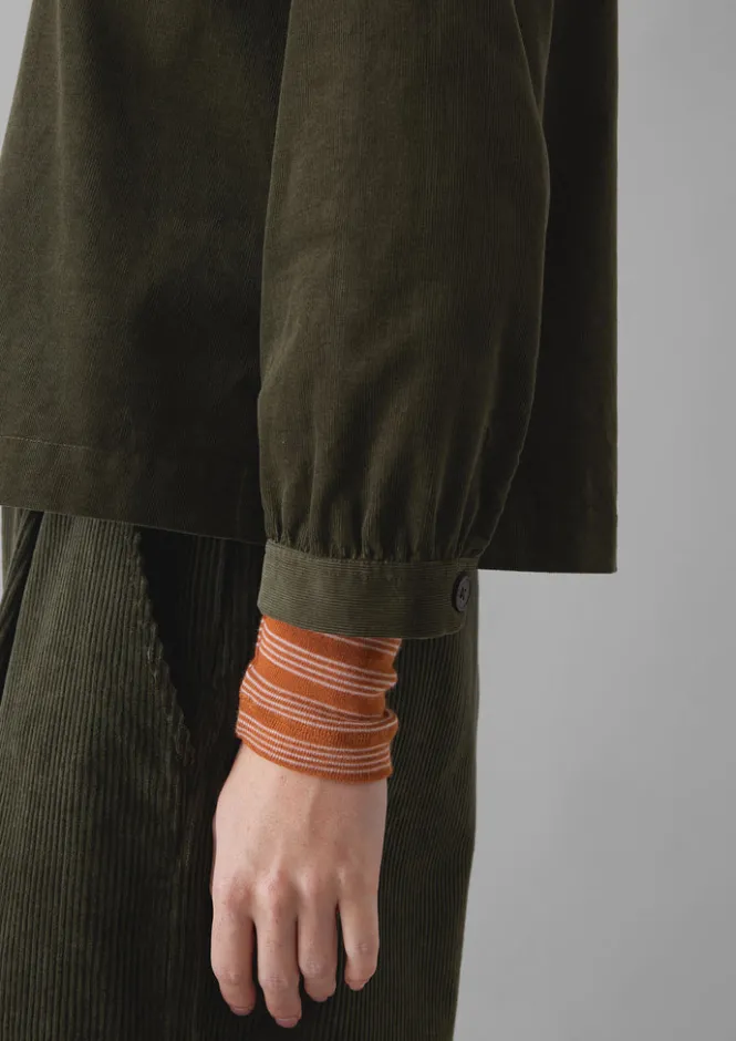 Cord|Workwear-TOAST Baya Patch Pocket Organic Cord Shirt Seaweed