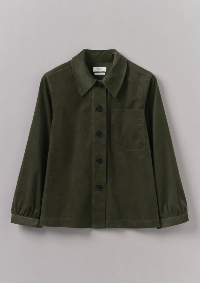 Cord|Workwear-TOAST Baya Patch Pocket Organic Cord Shirt Seaweed