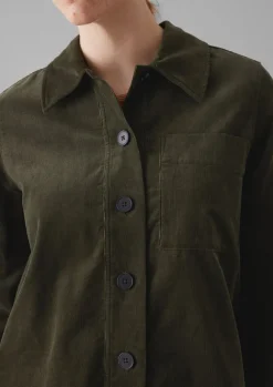 Cord|Workwear-TOAST Baya Patch Pocket Organic Cord Shirt Seaweed