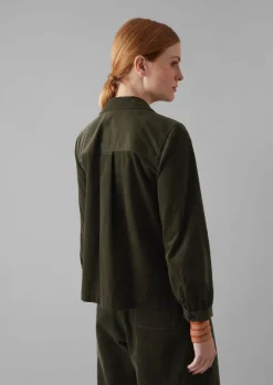 Cord|Workwear-TOAST Baya Patch Pocket Organic Cord Shirt Seaweed
