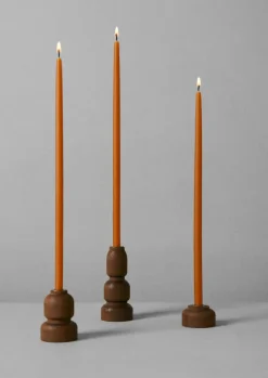Decorative Pieces|Candles & Holders-TOAST wood Slim Dinner Candle Holder Set Beech