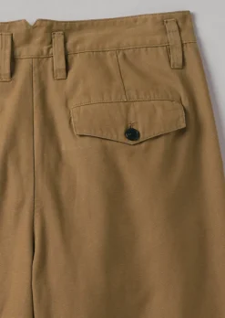 Trousers-TOAST Bill Cotton Wide Leg Trousers Acorn