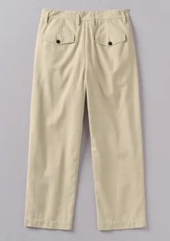 Trousers-TOAST Bill Cotton Wide Leg Trousers Stone