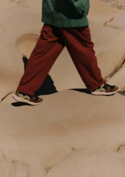 Workwear|Trousers-TOAST Bill Cotton Wide Leg Trousers RedGranite